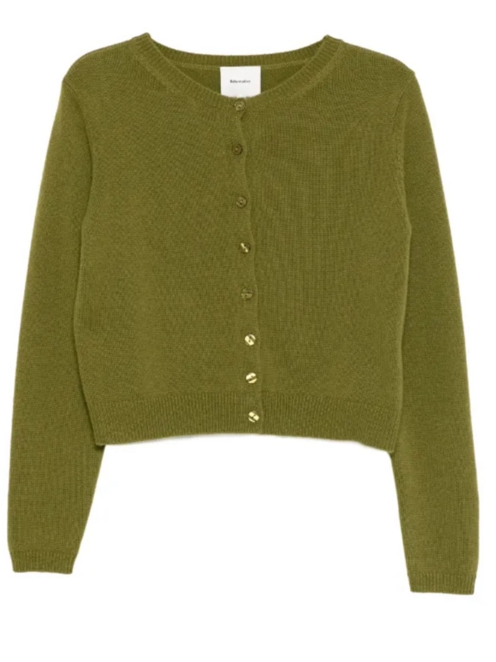 Reformation cashmere olive green cardigan, small